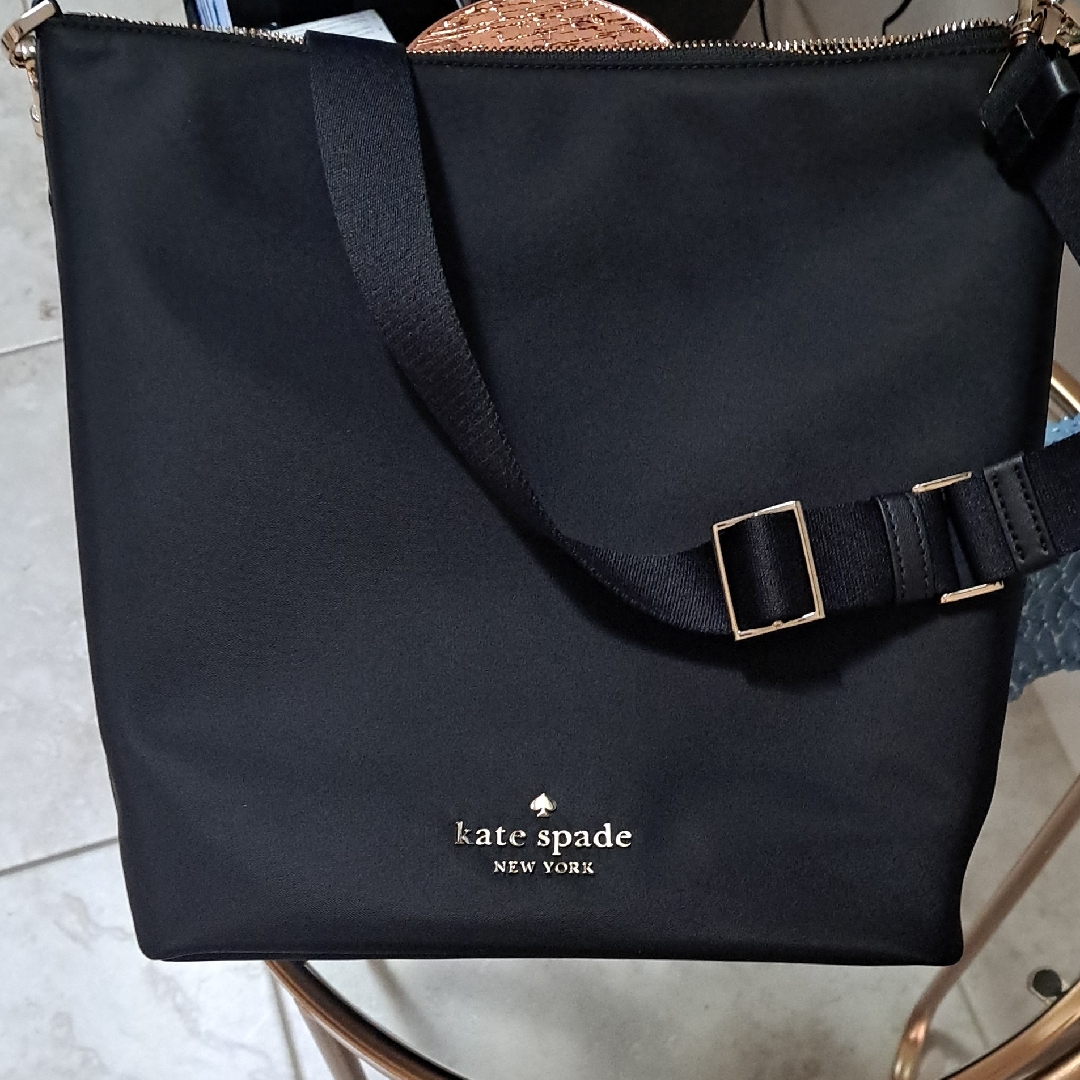 Kate Spade Black Shoulder Bag With Gold Accents With Wallet